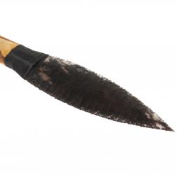 Нож каменный из обсидиана рукоять дерево 28х6х3,5 см