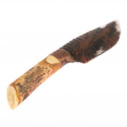 Нож каменный из обсидиана рукоять дерево 27х4,5х2,5 см