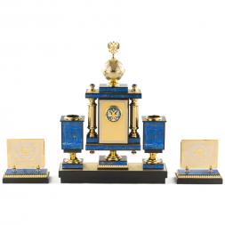 Письменный набор руководителя "Держава" камень лазурит