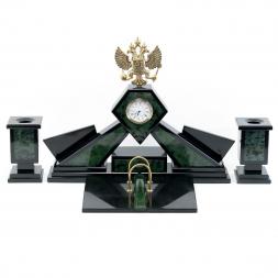 Настольный набор из нефрита "Герб России"