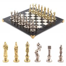 Шахматы "Ренессанс" доска 36х36 см мрамор фигуры цвет золото / серебро