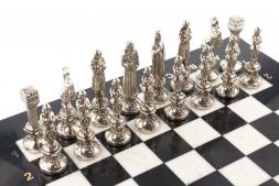 Шахматы "Ренессанс" доска 36х36 см мрамор фигуры цвет золото / серебро