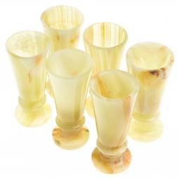 Набор рюмок "Конус" камень оникс в футляре 3,5х8 см 6 шт 20 мл