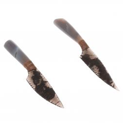 Нож каменный из обсидиана рукоять агат 24х4х2 см