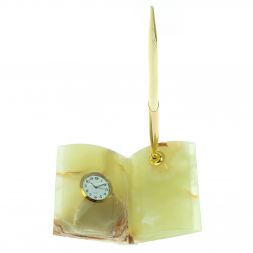 Сувенир "Книжка" с часами из оникса