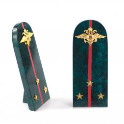 Сувенир "Погон Старший лейтенанат МВД" камень змеевик