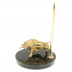 Статуэтка "Бык" с подставкой под ручку на нефрите 13х13х22 см