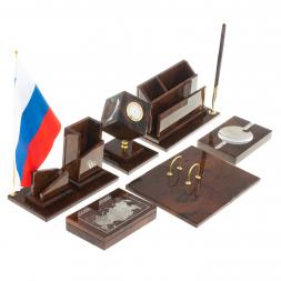 Письменный набор "Оптимал плюс" коричневый обсидиан