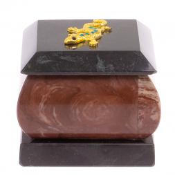 Шкатулка для украшений из камня лемезит 6х6х6,5 см