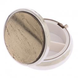 Таблетница на 3 отделения камень пирит цвет серебро