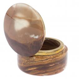 Шкатулка из зелено-коричневого оникса 6х6х4,5 см (2,5)