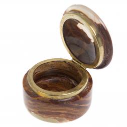 Шкатулка из зелено-коричневого оникса 6х6х4,5 см (2,5)