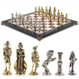 Шахматы "Отечественная война 1812 г." доска 40х40 см мрамор лемезит
