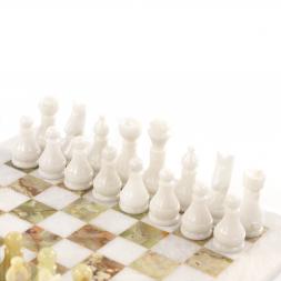 Настольные шахматы "Стандарт" доска 30х30 см камень оникс мрамор