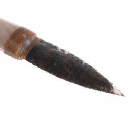 Нож каменный из обсидиана рукоять агат 20,5х4х2,5 см