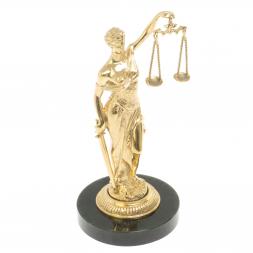 Статуэтка из бронзы "Фемида" на подставке из нефрита