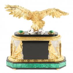 Часы "Орел" малахит Златоуст