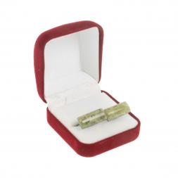 Запонки прямоугольные малые камень желтый апатит