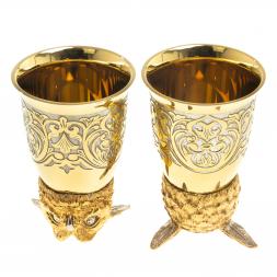 Подарочный набор "Филин" фляжка и 2 стопки перевертыша Златоуст