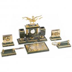 Настольный набор "Двуглавый орел" из нефрита