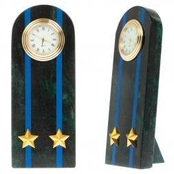 Часы-погон "Подполковник МЮ" камень змеевик