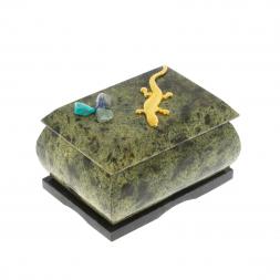 Прямоугольная шкатулка с ящерицей 7,5х6х5 см