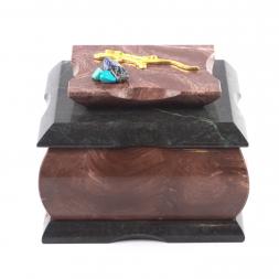 Шкатулка из камня лемезит "Оригинал" 10х8х7,5 см