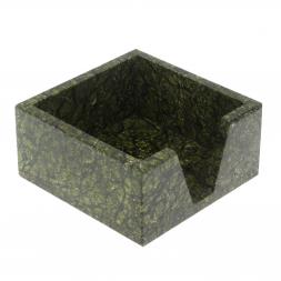 Лоток для бумаг "Кубарик" из светлого змеевика 11х11х5,5 см