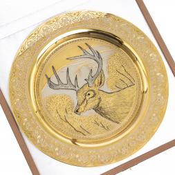 Тарелка с гравюрой "Олень" 22,5 см Златоуст