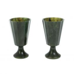 Фужеры 2 шт граненые из нефрита 5х5х9,5 см 60 мл
