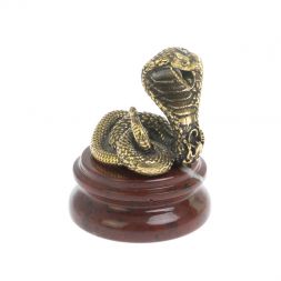 Статуэтка "Кобра" из бронзы на подставке из яшмы 5х5х6,5 см