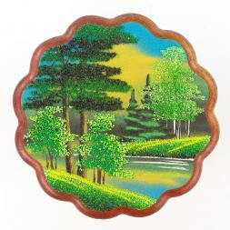 Панно круглое "Лето" 20х20 см каменная крошка