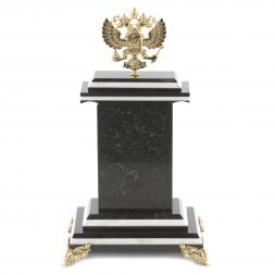 Часы "Герб" змеевик бронза