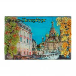 Настольное панно "Спас на крови" из змеевика 14х9х4,5 см