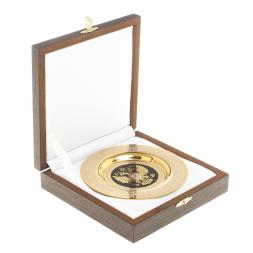 Тарелка с гравюрой "Герб РФ" 12 см Златоуст