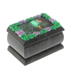 Шкатулка "Хозяйка медной горы" змеевик 10х6,5х6 см