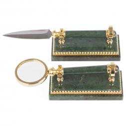 Настольный набор из нефрита "Георгий Победоносец"