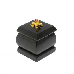 Шкатулка "Лягушка" из черного змеевика 4,5х4,5х6 см