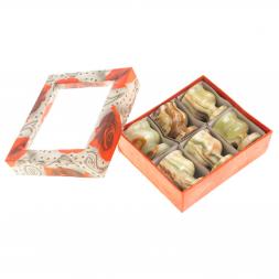 Набор рюмок из оникса 6 шт 20 мл 3,8х4,5см в коробке (1,5х2)