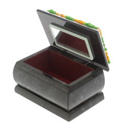 Шкатулка "Хозяйка медной горы" змеевик каменная крошка 10х6,5х6 см