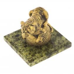 Фигурка "Тигр на шаре" на подставке из камня