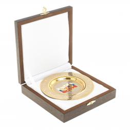 Тарелка с гравюрой "Герб с флагом РФ" 12 см Златоуст