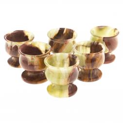 Набор рюмок из оникса 4,9х5 см 30 мл 6 шт в коробке (2х2)