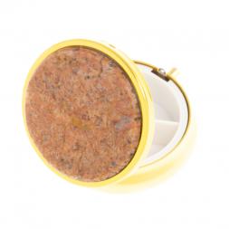 Таблетница на 3 отсека камень пегматит цвет золото