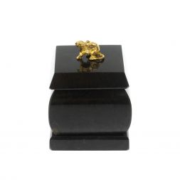 Шкатулка "Мышка" из черного змеевика 4,5х4,5х6 см