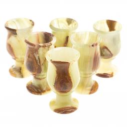 Набор рюмок из оникса в футляре 3,8х7 см (1,5х3) 20 мл 6 шт