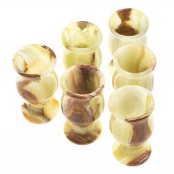 Набор рюмок из оникса в футляре 3,8х7 см (1,5х3) 20 мл 6 шт