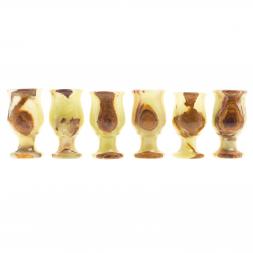 Набор рюмок из оникса в футляре 3,8х7 см (1,5х3) 20 мл 6 шт