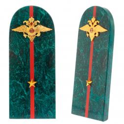 Сувенир "Погон младший лейтенант МВД" камень змеевик