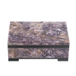 Шкатулка из камня чароит экстра с иризацией 11х7х4,5 см